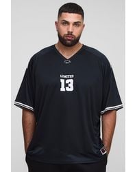 BoohooMAN - Plus Oversized Limited Applique Airtex Baseball Shirt - Lyst