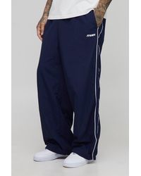 Boohoo - Tall Stripe Embroidered Parachute Pants - Lyst