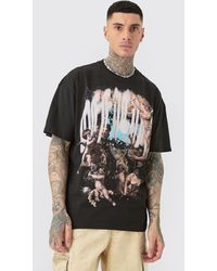 Boohoo - Tall Oversized Official Renaissance Print T-shirt In Black - Lyst