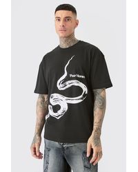 BoohooMAN - Tall Pour Homme Snake Graphic Oversized T-shirt - Lyst