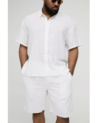 BoohooMAN - Plus strukturiertes Oversize Hemd und lockere Shorts - Lyst