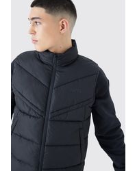 BoohooMAN - Man Dash Quilted Funnel Neck Gilet - Lyst