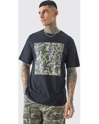 BoohooMAN - Tall Oversized Camouflage Chest Print T-shirt - Lyst