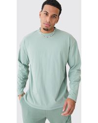 BoohooMAN - Oversized Extended Neck Washed Long Sleeve T-shirt - Lyst