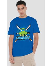 BoohooMAN - Teenage Mutant Ninja Turtles Tmnt Leonardo Since 1984 T Shirt, Royal - Lyst