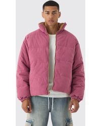 BoohooMAN - Reversible Corduroy Puffer Jacket - Lyst