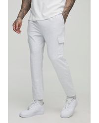 BoohooMAN - Tall 260Gsm Loopback Skinny Fit Basic Cargo Sweatpants - Lyst