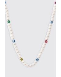 BoohooMAN - Pearl And Bead Mix Necklace In Multi - Lyst