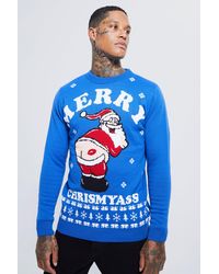 Boohoo - Merry Chrismyass Christmas Sweater - Lyst