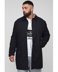 BoohooMAN - Plus Quilted Padded Longline Regular Fit Mac Jacket - Lyst