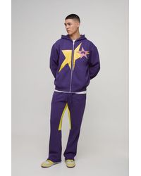 BoohooMAN - Oversized Zip Through Evil Teddy Printed Applique Hooded Tracksuit - Lyst