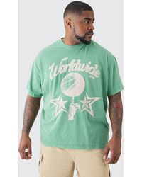 BoohooMAN - Plus Worldwide Baseball T-shirt In Green - Lyst