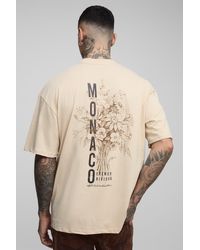 BoohooMAN - Tall Oversized Extended Neck Monaco Floral Printed T-shirt - Lyst