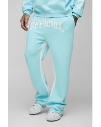 BoohooMAN - Tall lockere Schlag-Jogginghose mit Official-Stickerei - Lyst