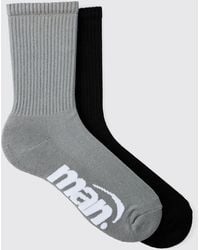 BoohooMAN - 2 Pack Man Sport Socks - Lyst