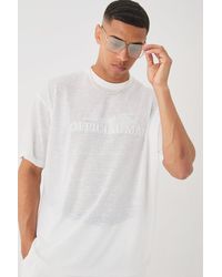 BoohooMAN - Overszied Limited 3d Embroidered Burnout Mesh T-shirt - Lyst