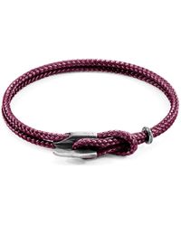 BoohooMAN - Anchor & Crew Padstow Silver And Rope Bracelet - Lyst