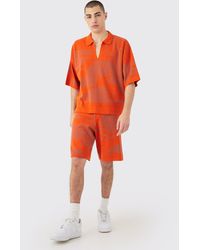 BoohooMAN - Boxy Scenic Polo And Short Set - Lyst