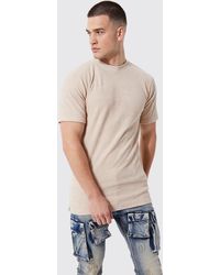 BoohooMAN - Tall Slim Fit Ribbed Towelling T-shirt - Lyst