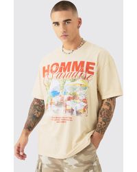 BoohooMAN - Oversized Wash Homme Paradise Print T-shirt - Lyst