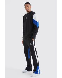 BoohooMAN - Tall Man Colour Block Sweater Gusset Tracksuit - Lyst