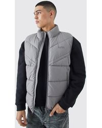 BoohooMAN - Man Dash Quilted Funnel Neck Gilet - Lyst