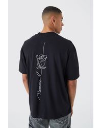 Boohoo - Oversized Floral Stencil Graphic T-shirt - Lyst