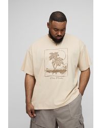 Boohoo - Plus Oversized Palm Paradise Print T-Shirt - Lyst