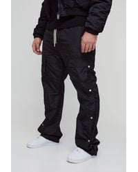 BoohooMAN - Plus Elasticated Waist Slim Flare Stacked Cargo Pants - Lyst