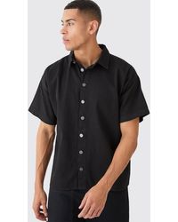 BoohooMAN - Short Sleeve Boxy Fit Denim Shirt - Lyst