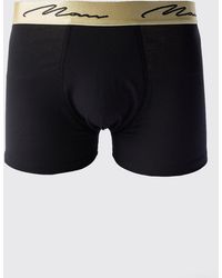 BoohooMAN - 3 Pack Man Signature Gold Waistband Boxers In Black - Lyst