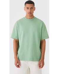 BoohooMAN - Oversized Extended Neck Heavy Interlock T-shirt - Lyst