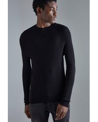 BoohooMAN - Gerippter Muscle-Fit Pullover - Lyst
