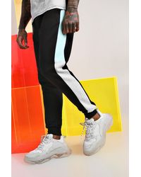 BoohooMAN Skinny Fit Colour Block Jogger - Yellow