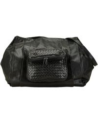 BoohooMAN - Bottega Veneta Preloved Intrecciato Leather Overnight Bag Unisex - Black Travel Bags - Lyst