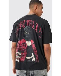 BoohooMAN - Oversized Extended Neck Mask Print T-shirt - Lyst