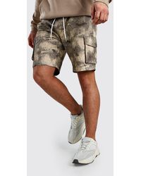 BoohooMAN Blurred Camo Slim Fit Cargo Shorts - Multicolour