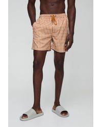 BoohooMAN - Mid Length Geo Print Swim Short - Lyst