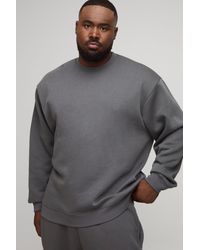 BoohooMAN - Plus Basic Oversized Crew Neck Sweatshirt - Lyst
