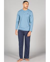 BoohooMAN - Tokyo Laundry Cotton 2-piece Long Sleeve Top And Jersey Bottoms Pyjama Set - Lyst