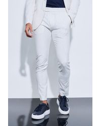 BoohooMAN - Skinny Striped Suit Trousers - Lyst