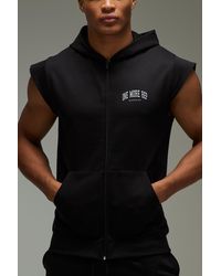 BoohooMAN - One More Rep Sleeveless Zip Through Loopback Regular Fit Hoodie - Lyst