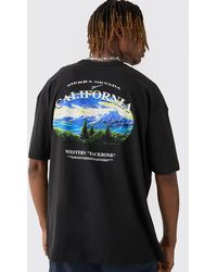 BoohooMAN - Tall Oversized California Landscape Back Print T-shirt - Lyst