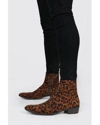 leopard chelsea boots mens