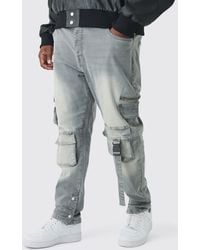 BoohooMAN - Plus Skinny Stretch Multi Pocket Cargo Jeans - Lyst