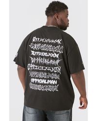 BoohooMAN - Plus Extended Neck Official Tour T-shirt - Lyst