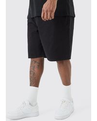 BoohooMAN - Plus Fixed Waist Relaxed Fit Shorts In Black - Lyst