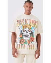 BoohooMAN - Oversized Guns N Roses Large Scale License T-shirt - Lyst