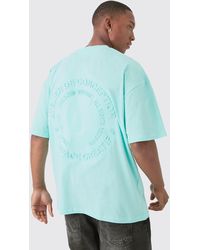BoohooMAN - Oversized Extended Neck Circle Embossed T-shirt - Lyst