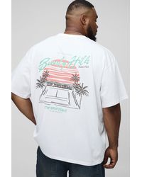 BoohooMAN - Plus Oversized Beverly Hills Palm Print T-Shirt - Lyst